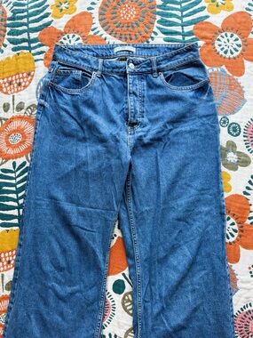 Primark Medium Blue Wide-Leg Denim Jeans